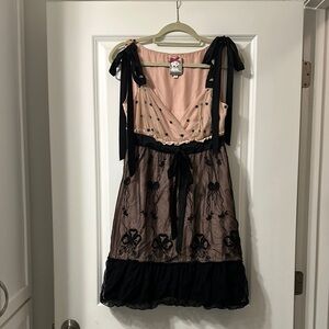 Yoana Baraschi Charming retro Pink and Black sleeveless dress